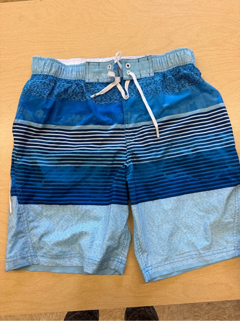 ZeroXposur Men's Blue Gradient Stripe Board Shorts